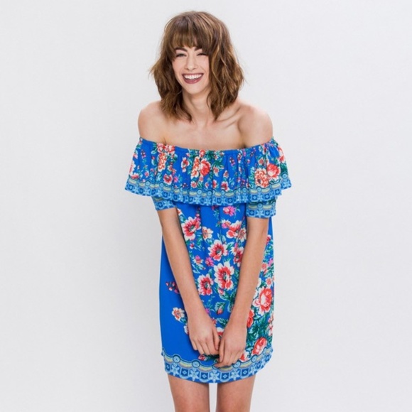 Cobalt Ruffle Dress - Picture 2 of 5